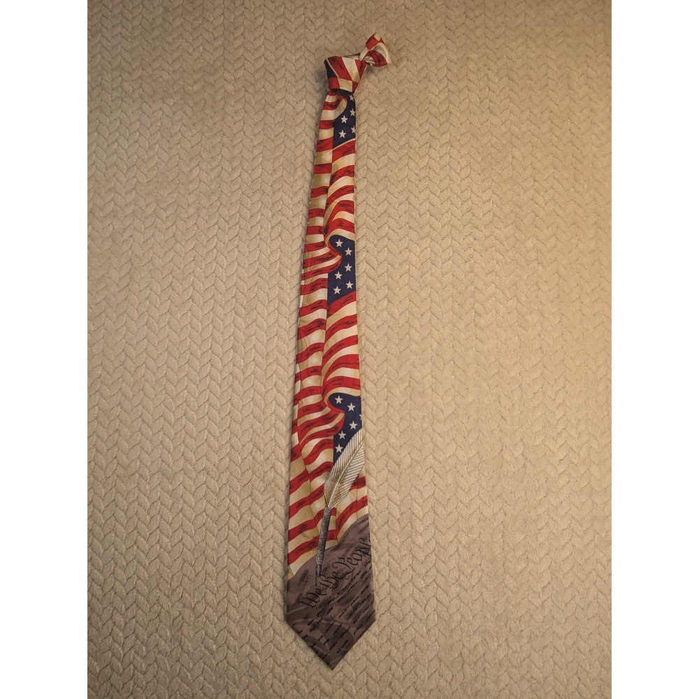 Steven Harris‎ Necktie Hand Made USA American Flag We The People Patriotic